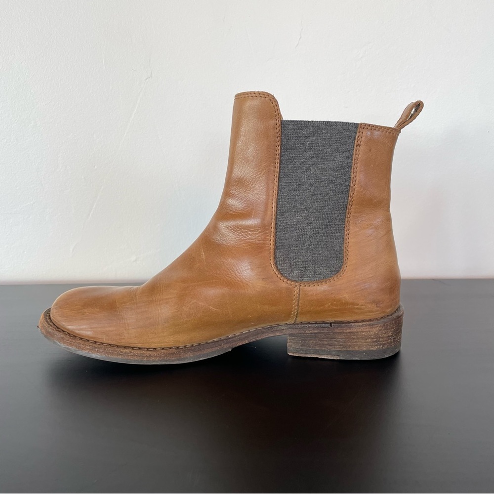 Brunello Cucinelli Brown Leather Chelsea Boots 39